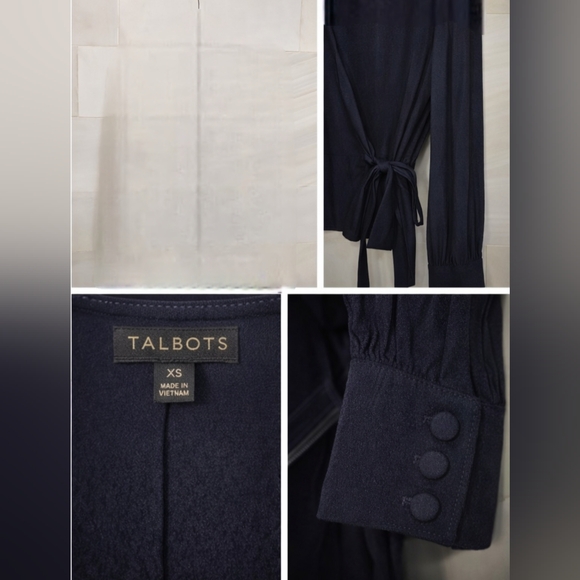 Talbots Navy Wrap Blouse - Picture 3 of 3